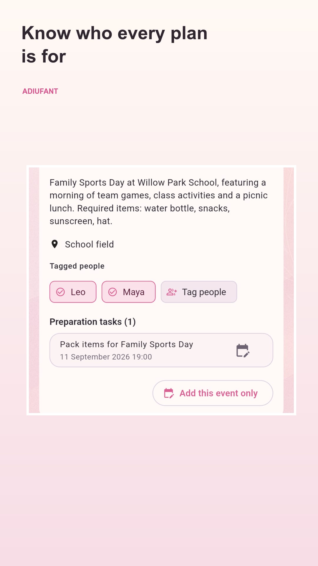 Tag important people and family members mockup